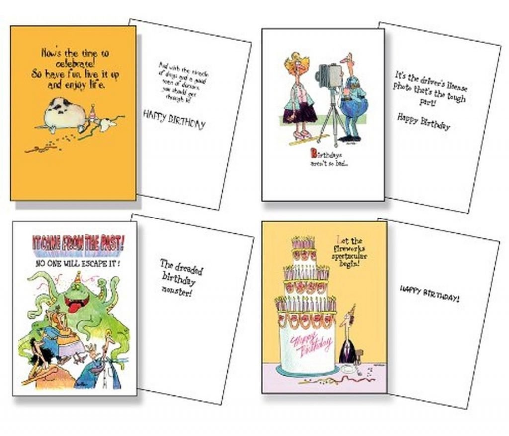 Birthday Card Assorted Humorous Pack Of 24 Cards/26 Envelopes