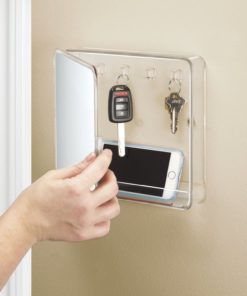 Alternative view of Mdesign Key Rack Holder With Mirror For Entryway Kitchen - Wall Mount Clear