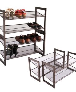 Langria 4-Tier Metal Mesh Utility Shoe Rack 28.9 12 32.3 Bronze 10 57 6619d1f5 e9bd 4c38 be8f 7c1e0a2de807