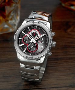 Burei Men's Chronograph Wrist Watches With Black Dial Metal Band 9 57 66fc7c5e 0eea 49cd a3c8 278f990de3fc