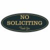 Oval No Soliciting Sign (Black / Gold) - S Black / Gold 2" X 5" - Small 13 57 672365cd a873 4463 aeee b0da87b219ea