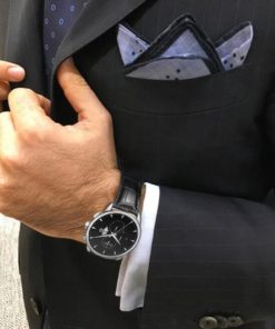 Burei Men's Day Date Chronograph Watch With Black Leather Band And Black Dial 9 57 68979a4a 2023 44cb b427 85d67de89783