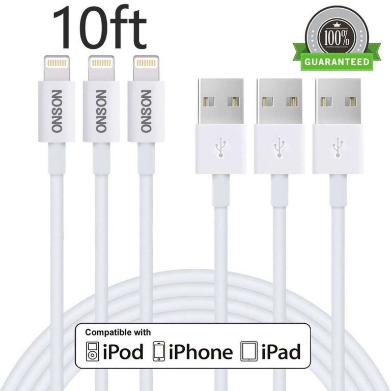 Onson Iphone Cable3Pack 10Ft Extra Long 8 Pin Lightning To Usb Data Cable Syn..