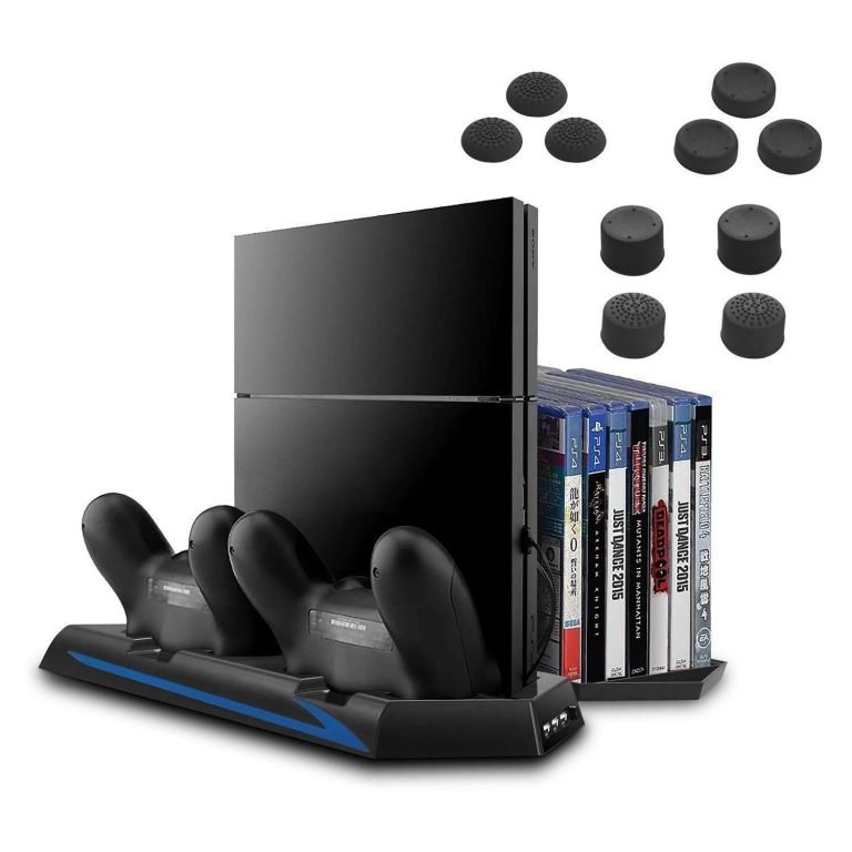 Keten Ps4 Vertical Stand With Cooling Fan Controller Charging Station Game St..