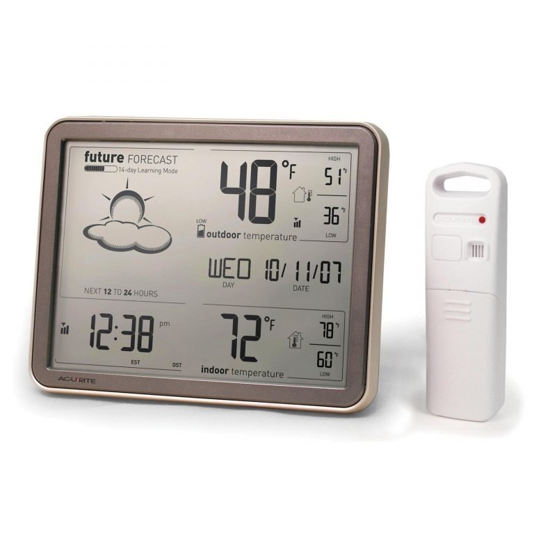 Acurite 75077 Weather Forecaster With Jumbo Display Remote Sensor And Atomic ..