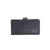 Buxton Leather Heiress Tab Checkbook Cover & Credit Card Holder Black