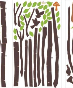 Alternative view of Giant Wall Sticker Decals - Birch Tree Forest With Deers And Flying Birds Bab..