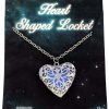 Silver Glow In The Dark Heart Shaped Locket Unique Uv-Rechargeable Necklace W..