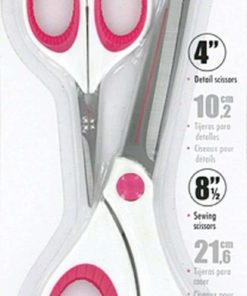 Singer Sewing And Detail Scissors Set With Pink And White Comfort Grip