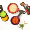 Lennie Cook Collapsible Silicone Measuring Cups & Measuring Spoons Set Portab..