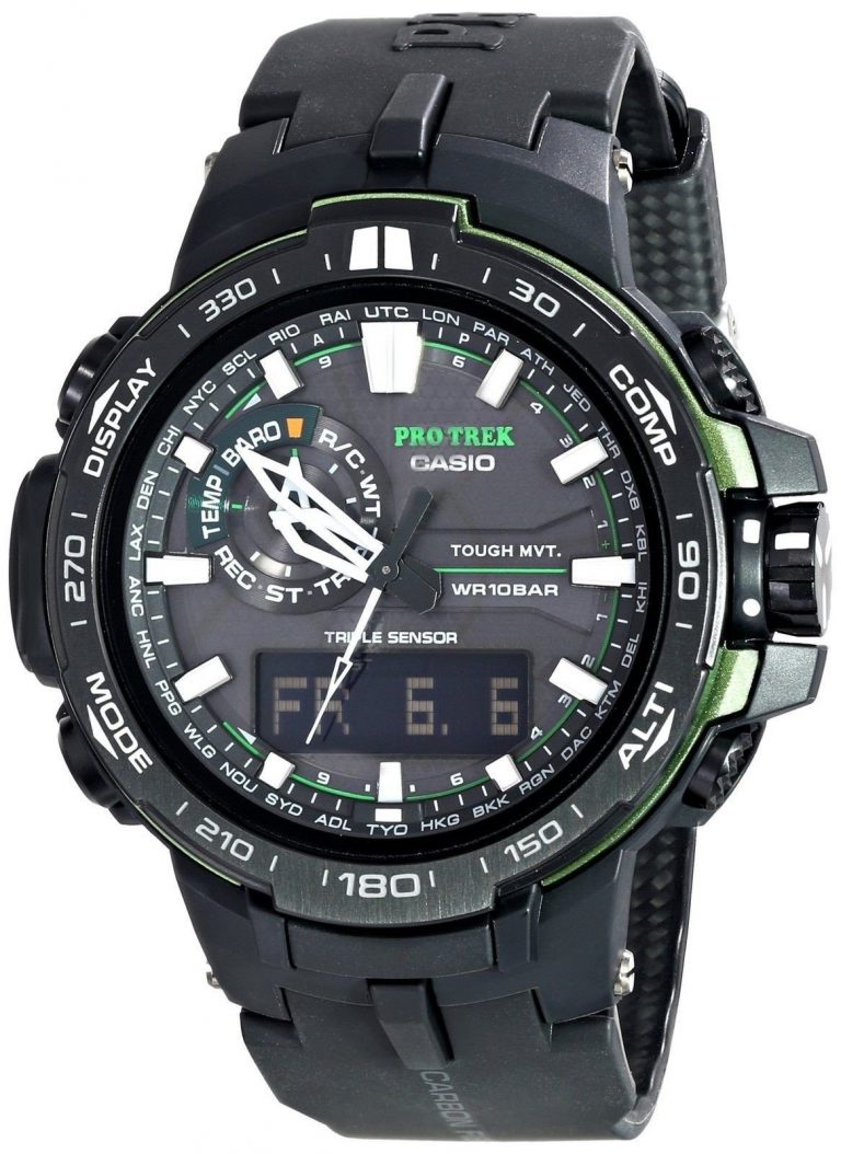 casio pro trek black analog