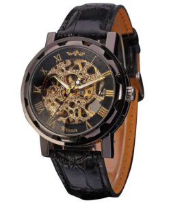 Men's Mechanical Wrist Watch With Elegant Skeleton Dial Black 10 57 7854420f 547c 4c09 a9a7 862275d40295