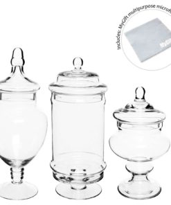 Set Of 3 Deluxe Apothecary Jar Sets / Glass Kitchen Storage Jars / Terrarium .. 7 57 7887d460 87d4 4bc3 9fe8 ba6448d25ab4
