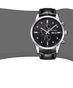 Burei Men's Calendar Chronograph Watch With Black Leather Band 9 57 788c0de4 a532 473f aae2 bdf193ce7451