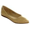 Bellamarie Angie-18 Women's Classic Pointy Toe Ballet Flat Shoes Beige