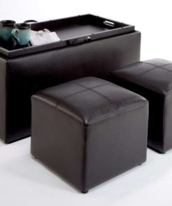 Alternative view of Convenience Concepts 143012 Sheridan Faux Leather Storage Bench With 2 Side O..