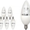 Tcp 40 Watt Equivalent Led Torpedo Shaped Candelabra Based Light Bulbs 6-Pack..