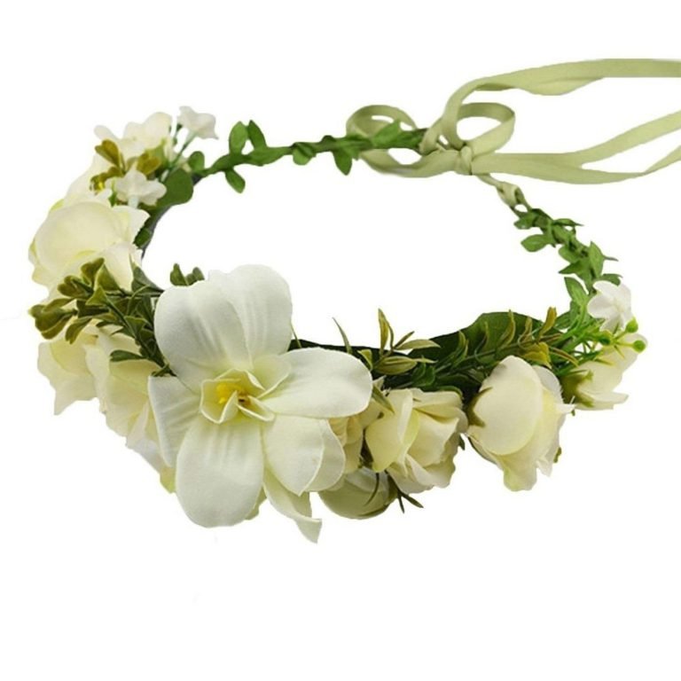 Vintage Flower Wreath Forehead Hair Head Band With Bride Hairband Wedding Ivory