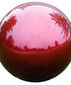 Vcs Red12 Mirror Ball 12-Inch Red Stainless Steel Gazing Globe