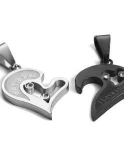 Jstyle Stainless Steel Mens Womens Couple Necklace Pendant Love Heart Cz Puzz.. 9 57 85ec78e1 0f90 4e81 aaae 2c7b979958c9