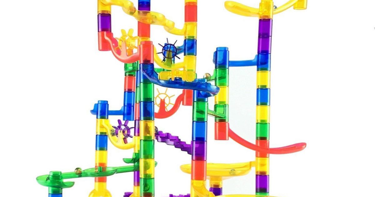 Marble Genius Marble Run Super Set - 85 Marbulous Pieces + 15 Glass 