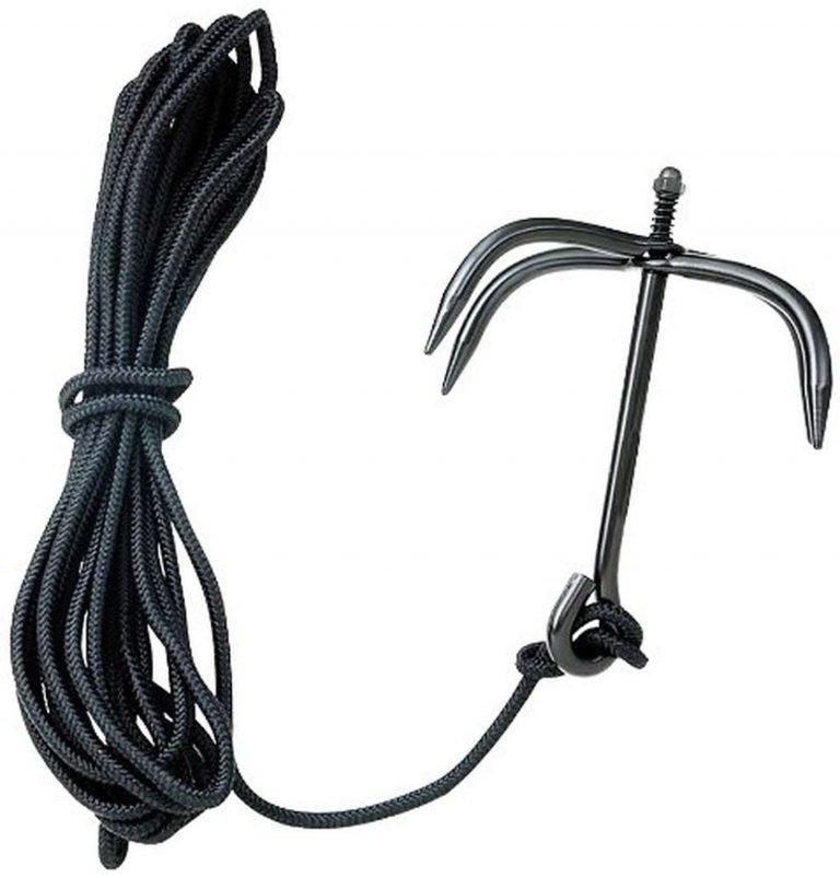 Fury Martial Arts Folding Grappling Hook With Black Cord Midnight Black