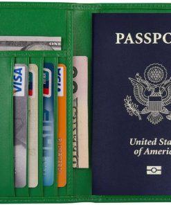 Rfid Blocking Genuine Leather Passport Holder Wallet In 7 Colors Green 8 57 8aa5b94e 05c6 48ce a4f8 3bb75108625e