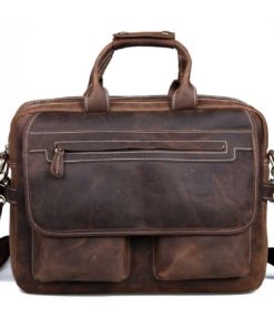 Alternative view of Katteecrazy-Horse Leather Briefcase 16" Laptop Tote Shoulder Bag Coffee