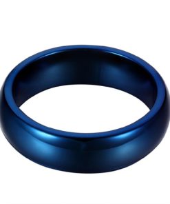 Alternative view of L-Ring 6Mm Domed Tungsten Ring Polished Edge Comfort Fit Wedding Band Size 5-..