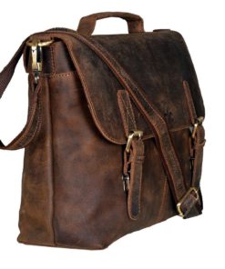 Alternative view of Handolederco Vintage Buffalo Leather Messenger Satchel Laptop Briefcase Men's..