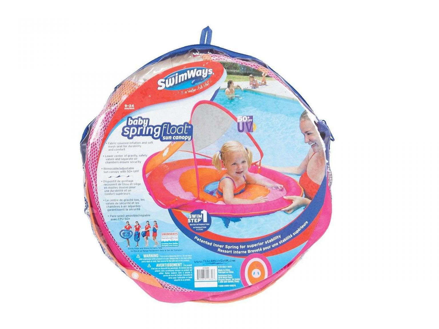 Swimways Baby Spring Float Sun Canopy (Pink) Pink Swiftsly