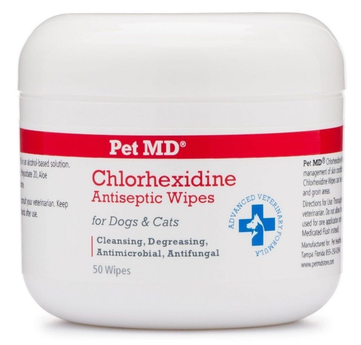 Pet Md - Chlorhexidine Wipes With Ketoconazole And Aloe For Cats And ...