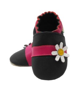 Sayoyo Baby Cute Flower Soft Sole Leather Infant Toddler Prewalker Shoes Black 8 57 90f6cdc6 1e1d 4ece 84f6 ae74fae53a33