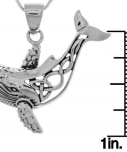 Alternative view of Jewelry Trends Sterling Silver Celtic Whale Pendant On 18 Inch Box Chain Neck..