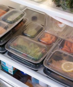 Alternative view of 3-Compartment Bento Lunch Box / Sturdy Plastic Food Containers (Set Of 10) Wi..