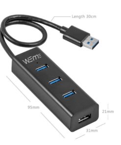 Alternative view of Weme Usb 3.0 4-Port Super Speed Hub Powered + Bc 1.2 Charging Port To 5V/1.5A..