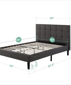 Zinus Upholstered Square Stitched Platform Bed With Wooden Slats Queen 10 57 975a6436 b42c 4ab5 9f55 a6cb12b6f864