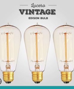 Alternative view of Lucero Vintage Thomas Edison Incandescent Light Bulb 60W - St58 Teardrop Dimm..