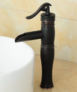 Alternative view of Rozin Tall Waterfall Spout Bathroom Vessel Sink Faucet Single Lever Counterto..