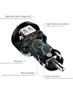 Aukey Car Charger With 36W Dual Quick Charge 2.0 Port & Usb-A To C Cable And .. 12 57 9c558523 2f68 45f9 b2c4 755fe97ab5e2