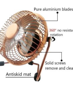 Alternative view of Xialee Usb Desk Fan(Powerful Airflow) - Electrocoppering Metal Archaistic Fan..