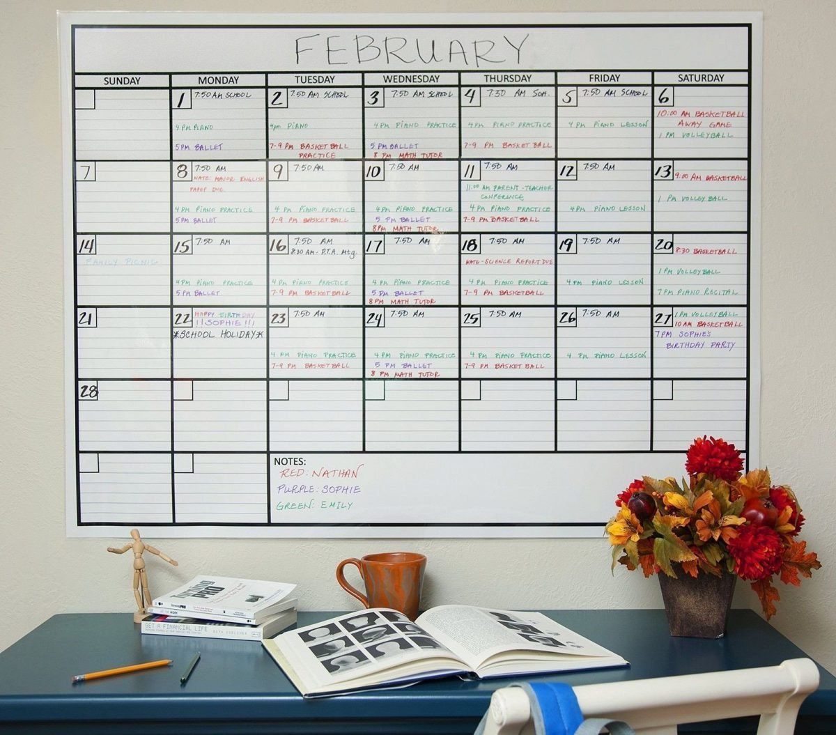 Officeaid Laminated Jumbo Dry Erase Wall Calendar 36Inch By 48Inch