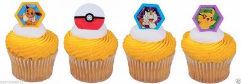 24 Pokemon I Choose You Cupcake Rings Cake Toppers