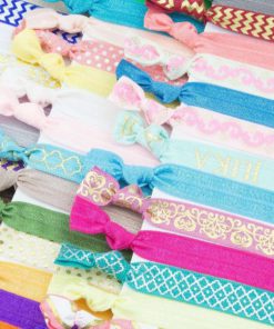 Jlika Elastic Hair Ties (Set Of 100) Colorful Prints And Solids No Crease Ouc.. 17 57 9f112d48 fd5a 44f7 80f9 293fc53d54ca