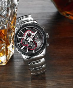 Burei Men's Chronograph Wrist Watches With Black Dial Metal Band 11 57 9fd505d7 90fe 4d7d 8951 4d619d6a9668