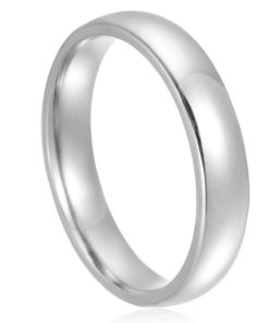 Alternative view of Stainless Steel Womens Mens Plain Wedding Band Ring Polished Charm 4Mm Size 6..