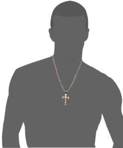 Jstyle Stainless Steel Mens Cross Pendant Necklace Byzantine Chain Necklace F.. 12 57 a0340c7a e690 4384 b1e7 08a1b1d9512e