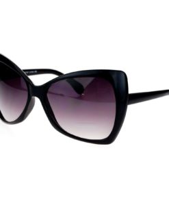 Alternative view of Sa106 Unique Oversized Cat Eye Hybrid Butterfly Sunglasses All Black