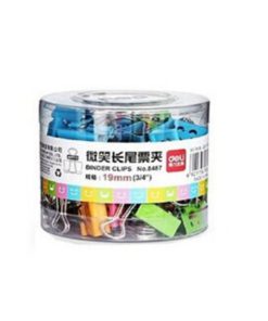 Deli Smiling Binder Clips 19Mm Assorted Colors 40 Clips Per Tub (8487) 40Pc 6 57 a4a5a7ec f5d9 4b61 91d4 3bda0cbc74a3