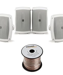 Yamaha Ns-Aw150Wh 2-Way Outdoor Speakers - White (4 Seapkers + Amazonbasics S..